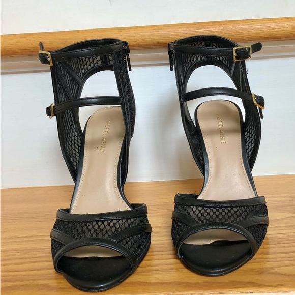 SAKS FIFTH AVENUE WOMENS SHOES SIZE 7 M GENUINE LEATHER 4" HEELS, BLACK, ZIPPER - Picture 2 of 12